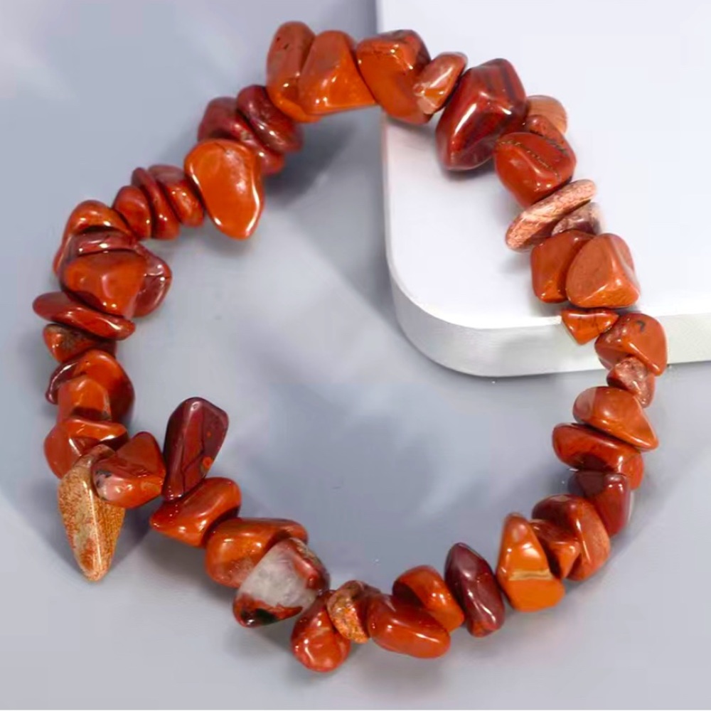 Red Jasper gemstones hand beaded chakra bracelet